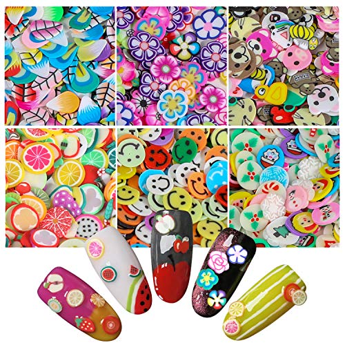 3000 Piezas 3D Uñas Frutas Rodajas Cerámica Suave Pegatinas Calcomanías,MWOOT DIY Diseño de Rodajas de Uñas Nail Art Decals Stickers para UV Gel Acrylic Arte Decoración