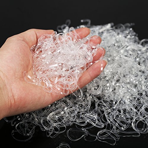 3000pcs banda elástica pelo de SEELOK gomas de lazo anillo de cuerda para hip pop, pelo sucio (transparente)