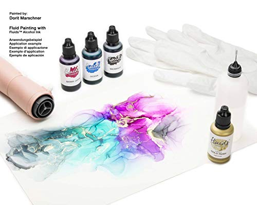 30ml Fluids Alcohol Ink GOLD RUSH, Tinta al alcohol para Fluid Art y Resin Art, oro metálico