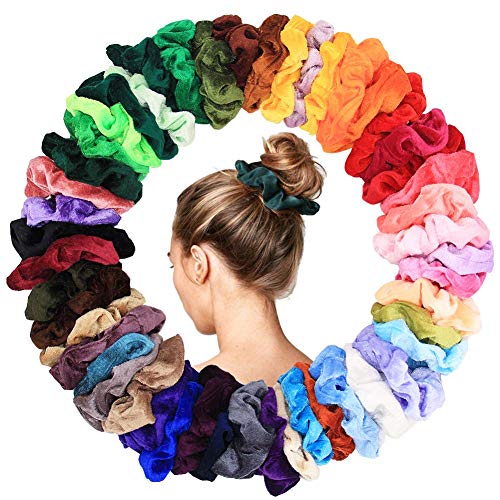 40 Unids Gomas para el Cabello Velvet Elastic Hair Bandas de Goma Gomas para el Cabello Gomas para el Pelo Cuerdas Gomas para el Pelo-40 colores surtidos Pony Tail Holder