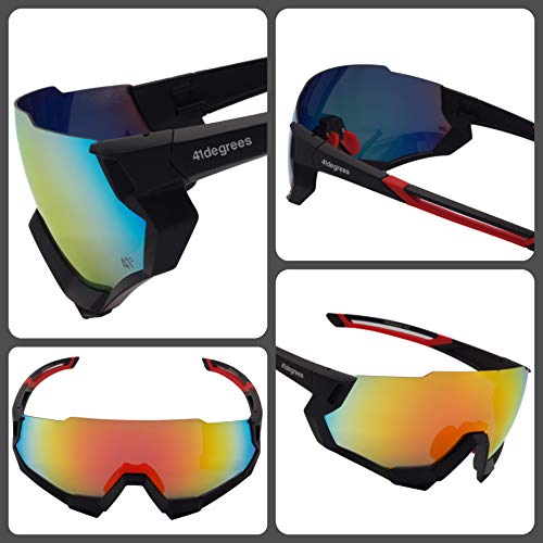 41degrees. Gafas de sol Polarizadas con 3 Lentes Intercambiables UV400. 3 en 1 Gafas de Ciclismo, Running o Esquí con cristales polarizados. Máscara Unisex modelo Moraira