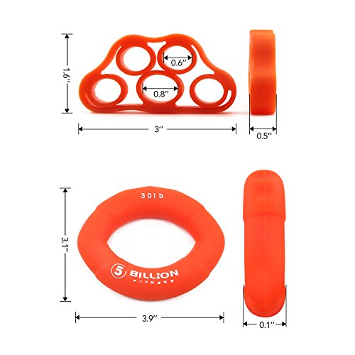 5BILLION Fortalecedor de Mano & Estiramiento de Dedo - Entrenador de Fuerza para Ejercicio de Antebrazo, Fortalezas de Dedo de Guitarra y Escalada de Roca (Hand & Finger Set)