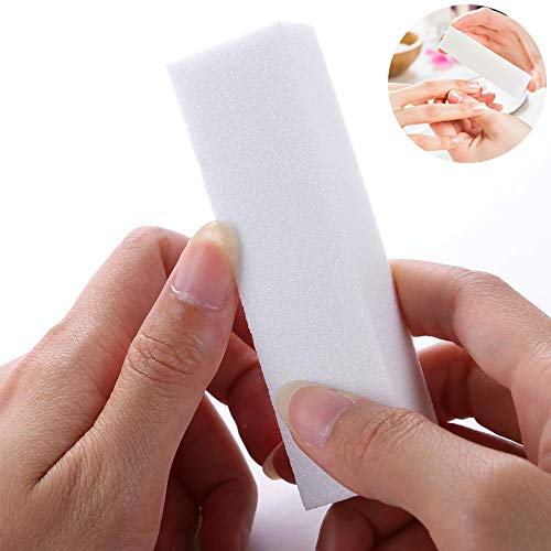 5Pcs Bloque Blanco para Pulir y Dar Brillo Lima Lija Arte de Uñas Acrílicos, 4 Way Buffing File, Nail Care Manicure Nail Art Tips Tool