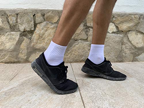 6 Pares Calcetines de tenis corte medio (Blanco, 40-45)