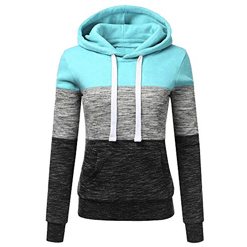 Abrigo De Invierno con Capucha De Las Mujeres Patchwork Chaqueta con Cremallera De Lana Caliente Abrigo De AlgodóN con Capucha Casual Outwear Sudadera con Capucha Deportiva riou