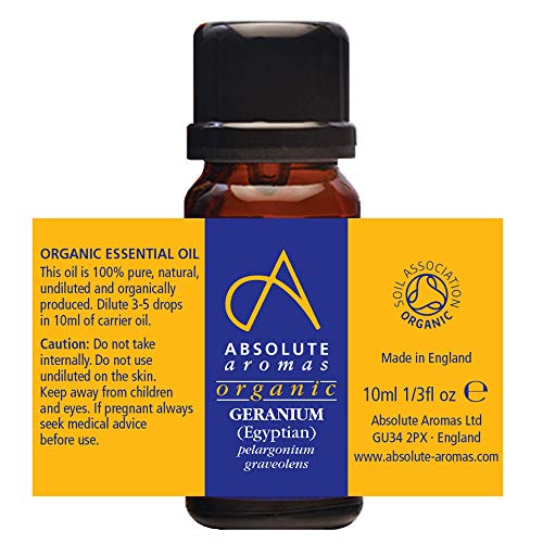 Absolute Aromas Aceite Esencial Geranio Egipcio BIO 10ml - 100% puro, natural, orgánico certificado, sin diluir, vegano