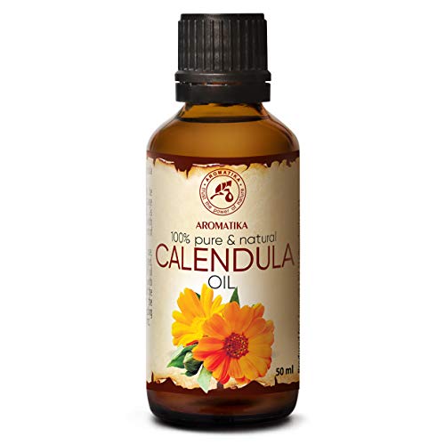 Aceite de Caléndula 50ml - Calendula Officinalis - 100% Puro y Natural - Aceite Base - Cuidado Intensivo - Ideal para el Rostro - Cabello - Masajes - para la Belleza del Cuerpo - Cuidado de la Piel