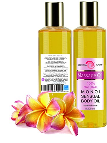 Aceite de Masaje Flor de Monoï 100% Natural - Relajación y Después del baño 200 ml - made in France