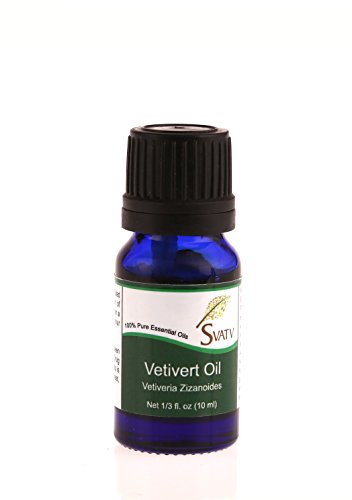 Aceite esencial de aromaterapia de grado terapéutico SVATV, 10 ml (1/3 oz) (VETIVERT)