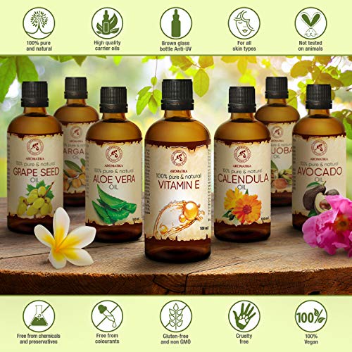 Aceite Vitamina E 100ml - Naturales Vitamina E - Tocoferol - Vitamin E Oil - Aceite Antienvejecimiento Contra Todo Tipo de Arrugas - Cuidado Facial - Cuidado Corporal - Cabello