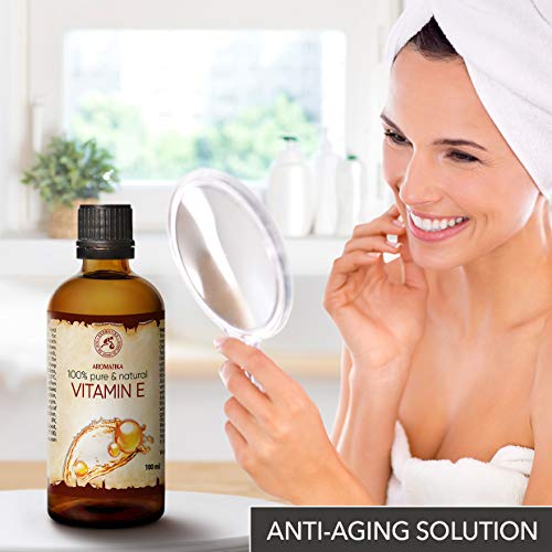 Aceite Vitamina E 100ml - Naturales Vitamina E - Tocoferol - Vitamin E Oil - Aceite Antienvejecimiento Contra Todo Tipo de Arrugas - Cuidado Facial - Cuidado Corporal - Cabello