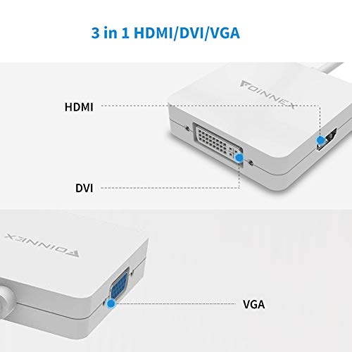 Adaptador Mini DisplayPort a HDMI VGA DVI,Hacer Conversor Thunderbolt VGA HDMI DVI,MicroSoft Surface Pro 6 5 4 3 Video Display Adapter for Convertidor Mini DP Mac,MacBook Pro,Air,Surface Book,ThinkPad