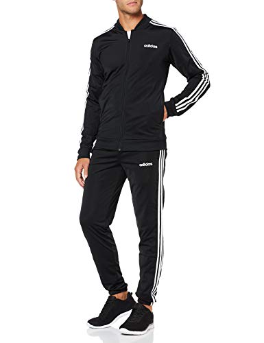 adidas Essentials 3-Stripes Track Suit Chándal, Hombre, Negro (Black/Black/White), XS