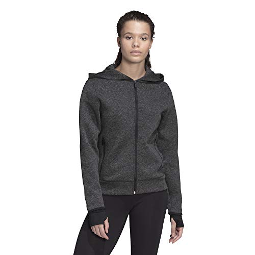 adidas W Ver FZ HD Sudadera, Mujer, Black Melange, XS