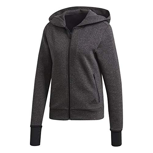 adidas W Ver FZ HD Sudadera, Mujer, Black Melange, XS