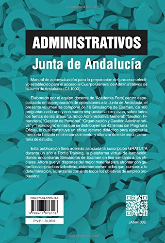 Administrativos. Junta de Andalucía: Más de 1.000 preguntas de examen tipo test para oposiciones