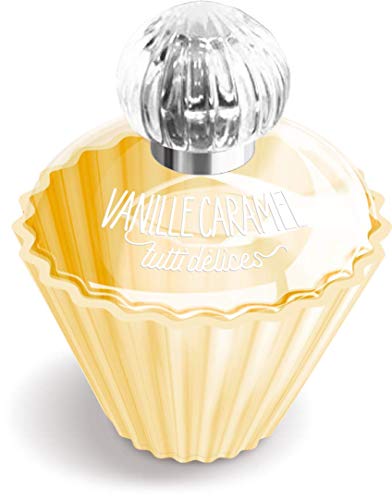 Agua de tocador (Eau de toilette) para Mujeres TUTTI DELICES VANILLE CARAMEL 50 ml frasco (1.7 fl.oz.) – Fragancia dulce para Mujeres de CORANIA