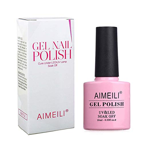 AIMEILI Esmalte Semipermanente De Uñas Soak Off UV LED Uñas De Gel - Rosa Rugosa (121) 10ml