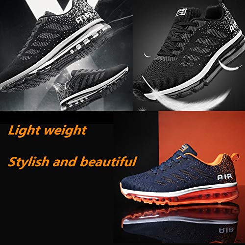 Air Zapatillas de Running para Hombre Mujer Zapatos para Correr y Asfalto Aire Libre y Deportes Calzado Unisexo Blue Orange 43