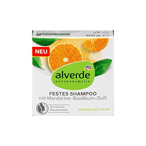 alverde Natural cosmético festes Champú con Mandarin de Albahaca, 1 x 60 g