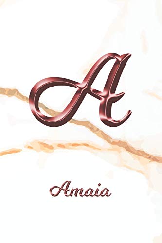 Amaia: Journal Diary | Personalized First Name Personal Writing | Letter A White Marble Rose Gold Pink Effect Cover | Daily Diaries for Journalists & ... Taking | Write about your Life & Interests