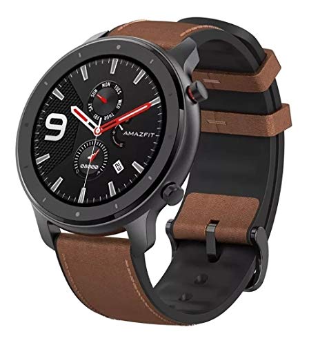 Amazfit - Smartwatch Amazfit Gtr 47Mm Aleación De Aluminio Y Correa De Cuero Marrón