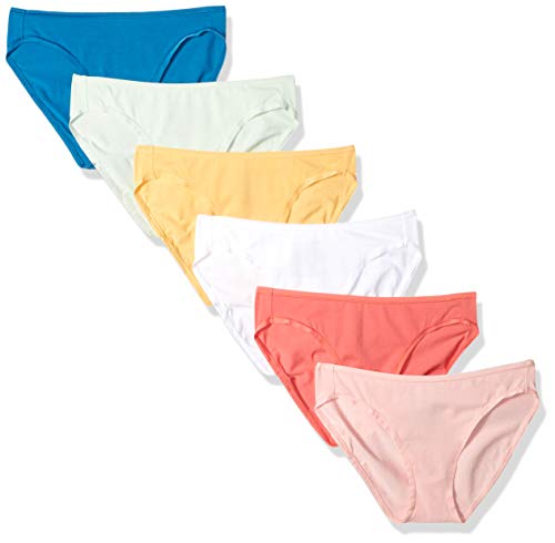 Amazon Essentials 6-Pack Cotton Bikini Braguitas, Pretty Pops, XXL