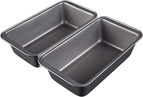 AmazonBasics - Moldes para hornear pan, antiadherentes, de acero al carbono, juego de 2 - 23,5 x 12,7 cm