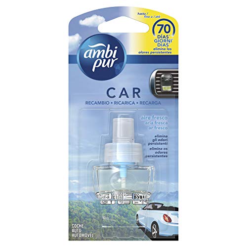 Ambi Pur Car Aire Fresco Recambio para ambientador de clip para coche 7 ml, para eliminar los olores en el coche - 1 Unidad