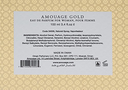 Amouage oro donna Eau De Parfum Vapo 100 ml, 1 Pack (1 x 100 ml)