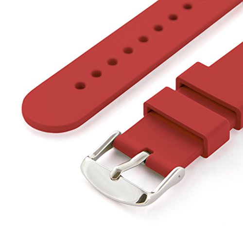 Archer Watch Straps | Repuesto de Correa Reloj de Silicona para Hombre y Mujer, Caucho Fácil de Abrochar para Relojes y Smartwatch | Rojo Veneciano, 22mm