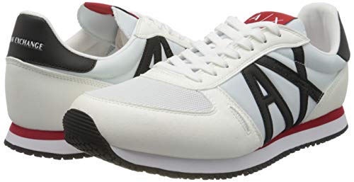 Armani Exchange Retro Running Sneakers, Zapatillas para Hombre, Blanco (Op.White+Black K488), 40 EU