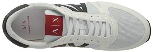 Armani Exchange Retro Running Sneakers, Zapatillas para Hombre, Blanco (Op.White+Black K488), 40 EU