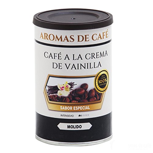 Aromas de Café - Café a la Crema de Vainilla 100% Arábica Ligeramente Tostado Sabor Intenso a Vainilla Molido, 100 gr