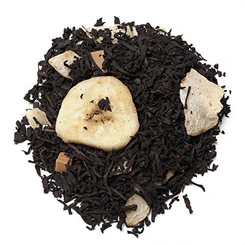 Aromas de Té - Té Negro Sonrisa Africana con Plátano Coco Trozos de Caramelo Dulce Bajo en Calorias Fuente de Energía Natural Fibra Saciante Vitamina E Antioxidante Sales Minerales, 100 gr