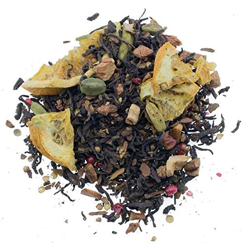 Aromas de Té - Té Rojo Pu Erh Arcoiris con Cardamomo, Canela, Trozos de Manzana, Trozos de Naranja, Clavo y Pimienta Rosa, 100 gr