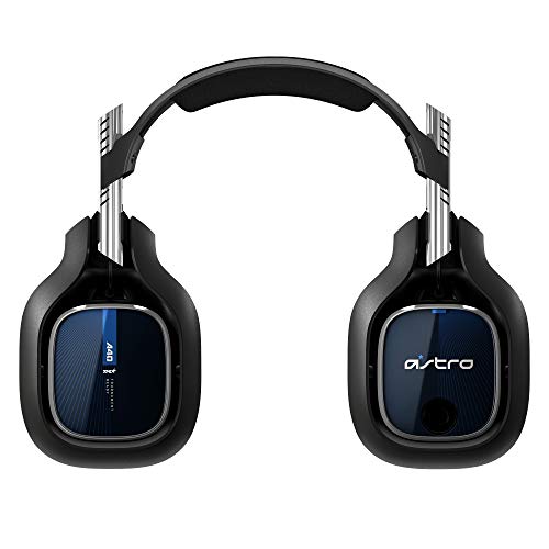 ASTRO Gaming A40 TR Auriculares alámbricos y MixAmp Pro TR, 4ta gen, ASTRO Audio V2, Dolby Audio, micrófono intercambiable, control de balance de juego/voz, para PS5, PS4, PC, Mac, Negro/Azul