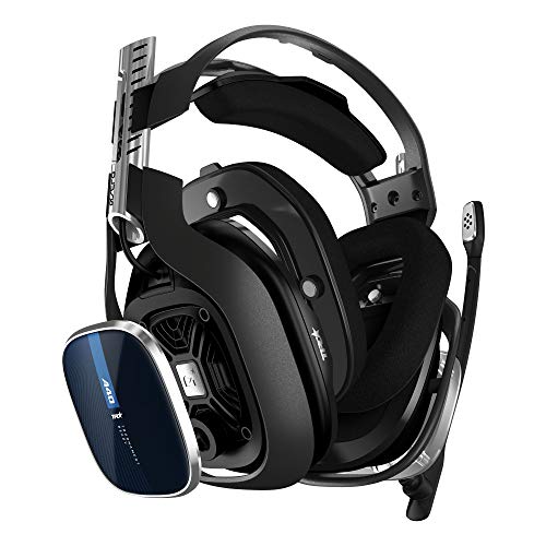 ASTRO Gaming A40 TR Auriculares alámbricos y MixAmp Pro TR, 4ta gen, ASTRO Audio V2, Dolby Audio, micrófono intercambiable, control de balance de juego/voz, para PS5, PS4, PC, Mac, Negro/Azul