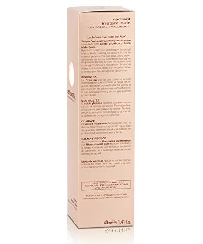 Atashi Firmeza y Luminosidad - Radiant Skin Antifatigue Flash Peel Glicolic | Exfoliante Hidratación Profunda | Textura Gel Sin Grasa | Con Ácido Glicólico | Apto Para Todo Tipo de Pieles - 40 ml