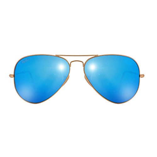 Aviator Large Metal Icons Sunglasses 58mm matte gold cry. Blue mirror