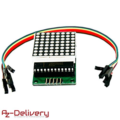 AZDelivery 5 x MAX7219 8x8 1 Dot Matriz Modulo de Pantalla LED MCU Matrix para Arduino con ebook Gratis!