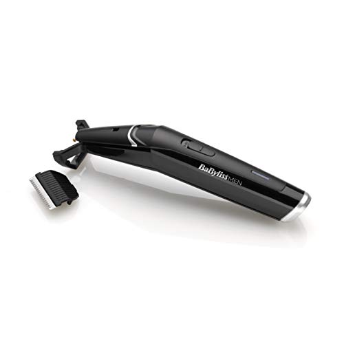 BaByliss T881E Barbero eléctrico, recortadora de barba masculino, uso con/sin cable, 23 longitudes de 0.5 a 12 mm, 60 minutos de autonomía, neceser incluida, color negro