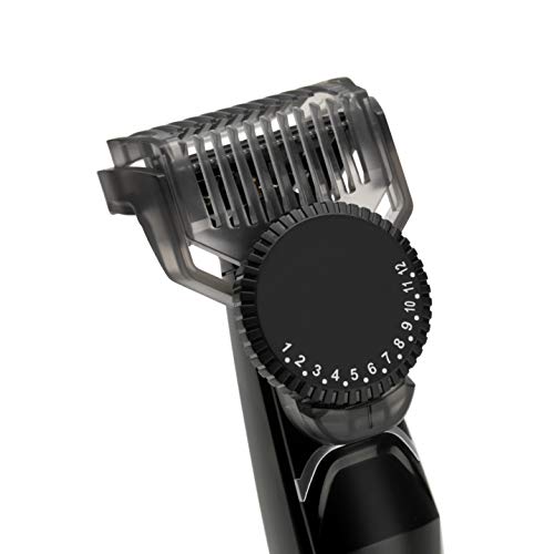 BaByliss T881E Barbero eléctrico, recortadora de barba masculino, uso con/sin cable, 23 longitudes de 0.5 a 12 mm, 60 minutos de autonomía, neceser incluida, color negro