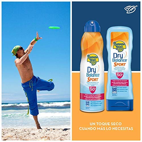 Banana Boat Dry Balance Sport SPF50 - Crema solar hidratante para deportistas en loción solar 180ml.