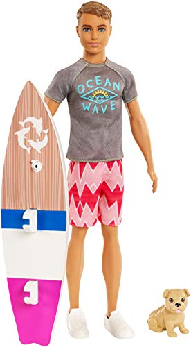 Barbie Aventura de los Delfines, muñeco ken surfero con accesorios (Mattel FBD71) , color/modelo surtido