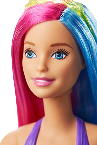 Barbie Dreamtopia Muñeca Sirena, pelo rosa y azul (Mattel GJK08)