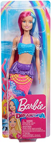 Barbie Dreamtopia Muñeca Sirena, pelo rosa y azul (Mattel GJK08)