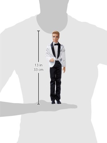 Barbie - Muñeco, Ken con Traje de Novio, Color Negro y Blanco (Mattel DHC36)