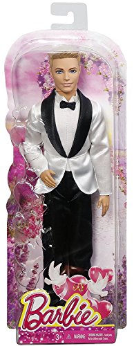 Barbie - Muñeco, Ken con Traje de Novio, Color Negro y Blanco (Mattel DHC36)