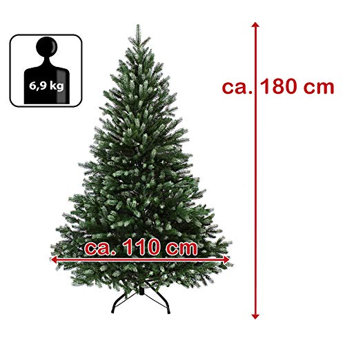 BB Sport Árbol Navidad PE/PVC Mixto 180 cm Verde Oscuro - azúcar Glas Abeto Navidad Artificial Realista